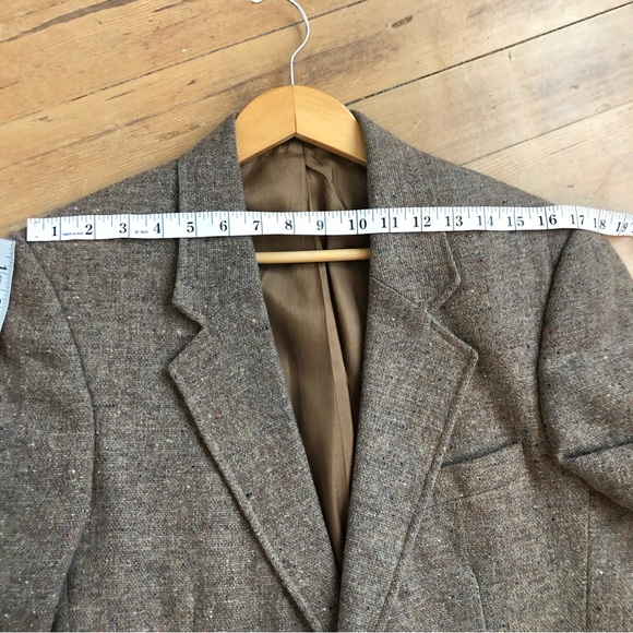 VNTG Levis WOOL Blazer Sport Dress Coat Jacket Two Button Brown Tweed 40R - Picture 13 of 15